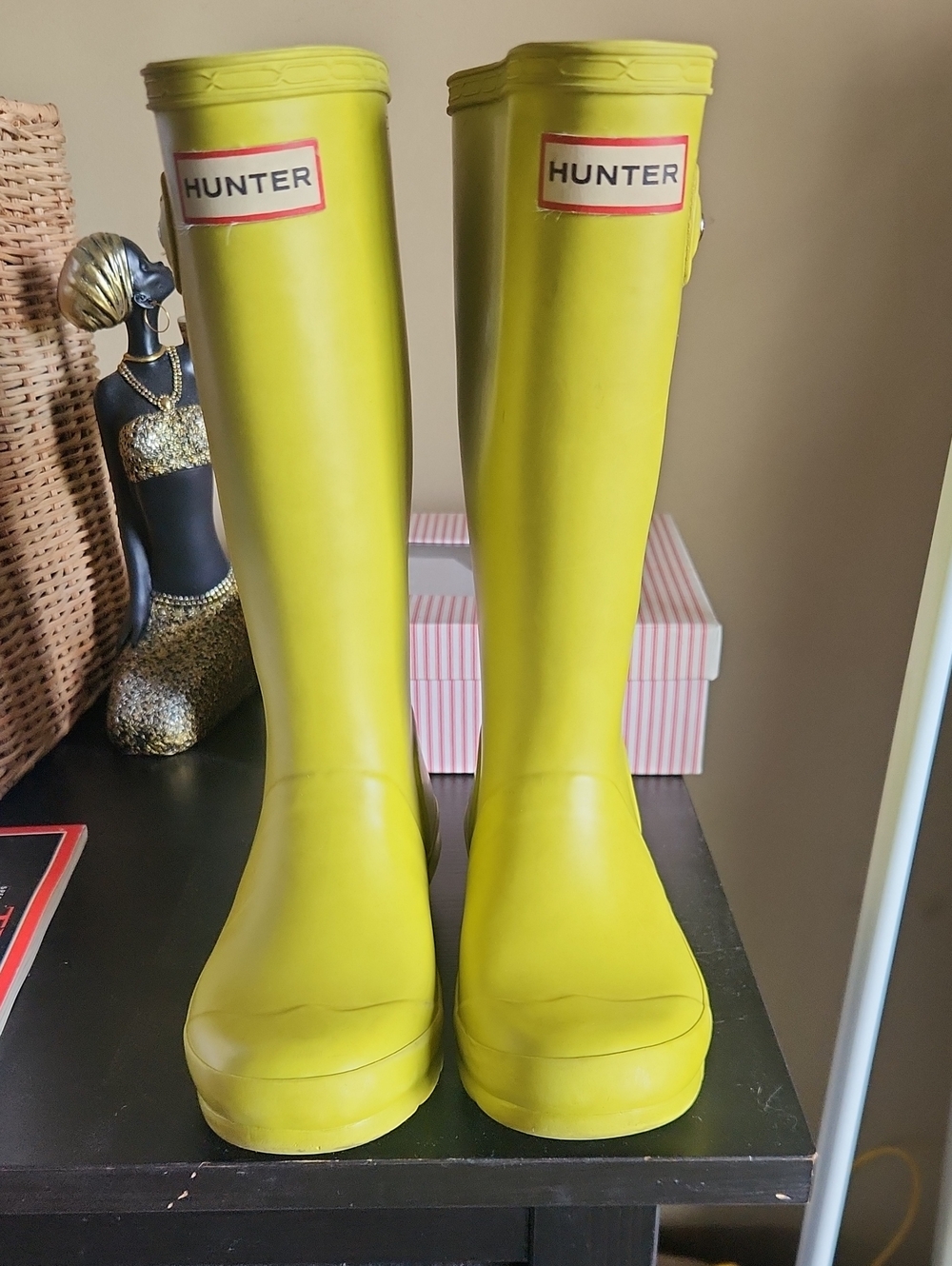 Hunter Kids Tall Rain Boots In Chartreuse